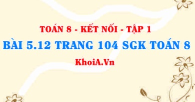 Bài 5.12 trang 104 SGK Toán 8 tập 1 Kết nối tri thức